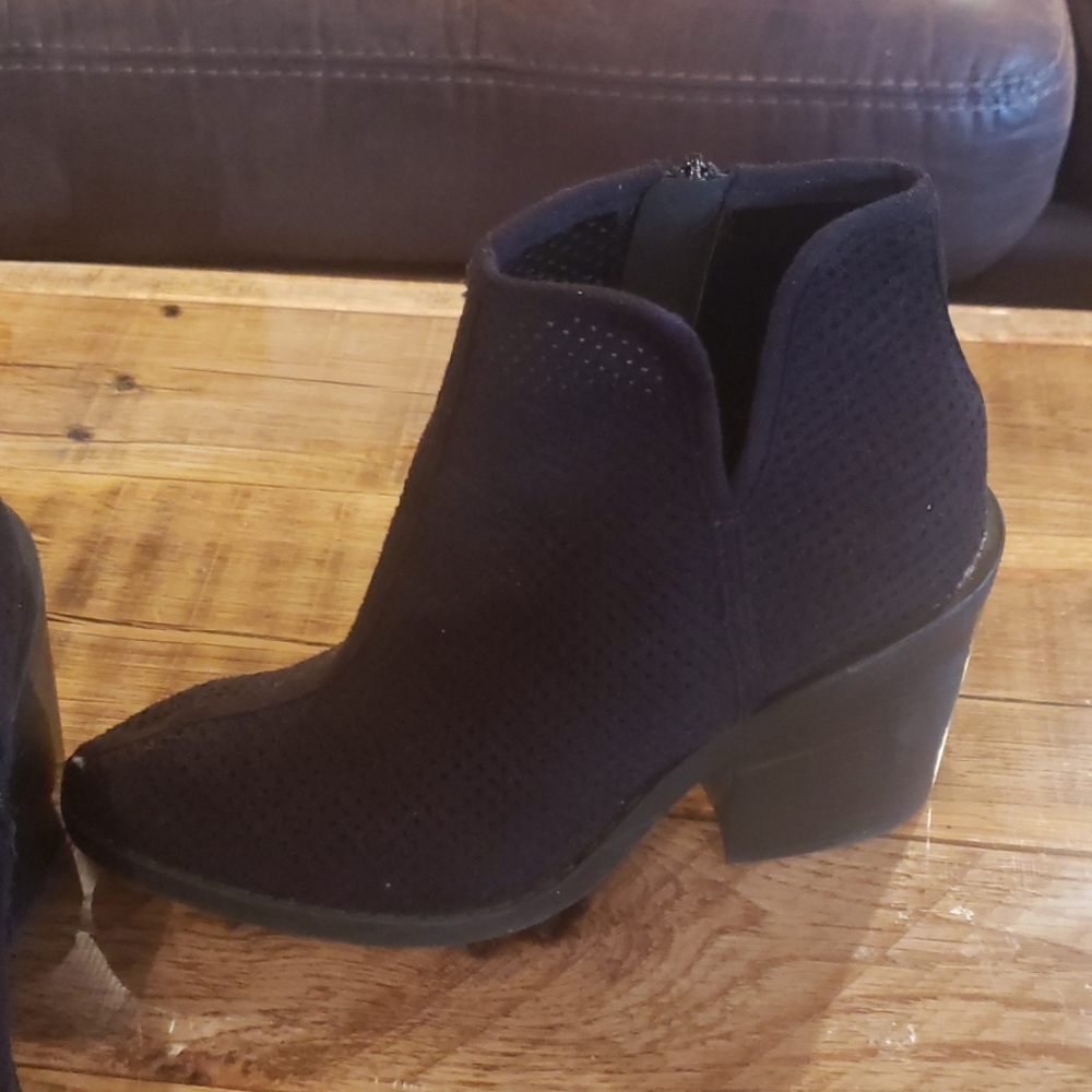 Black perforated booties!